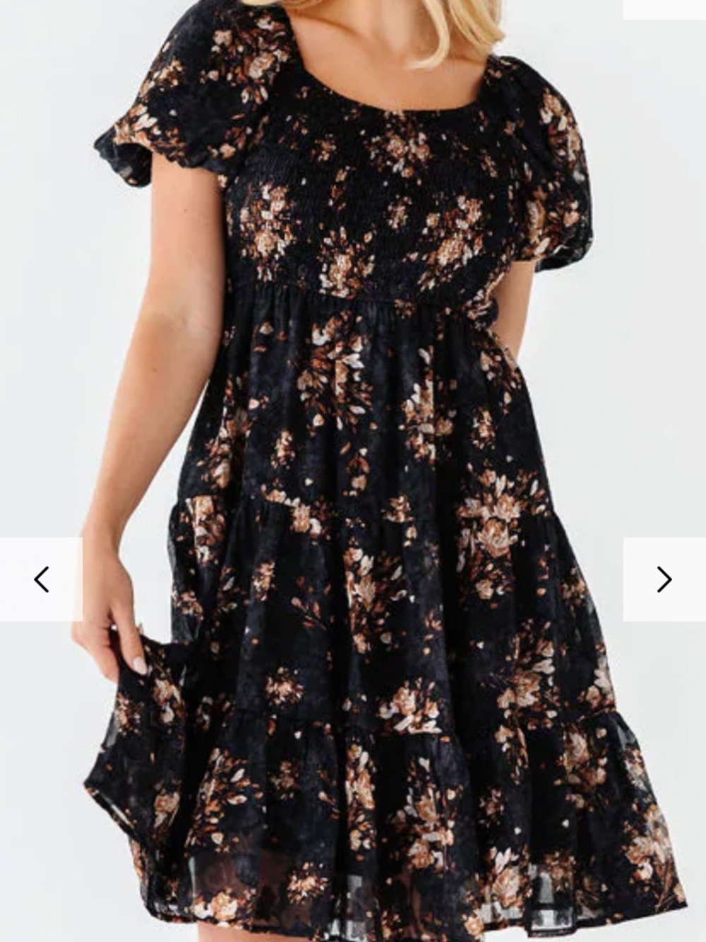 Orange Creek women’s XL black floral dress